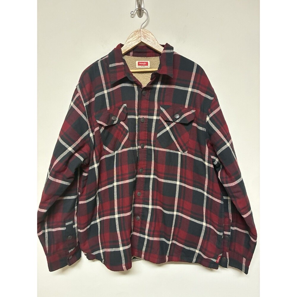 Wrangler Men's Long Sleeve Plaid Fleece Size 3XL Shirt Jacket Outdoor Western